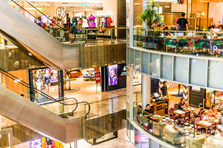 SINGAPORE - MAR 2, 2020: Interior of Paragon Shopping Centre at Orchard Rd in Singaporeのeditorial素材