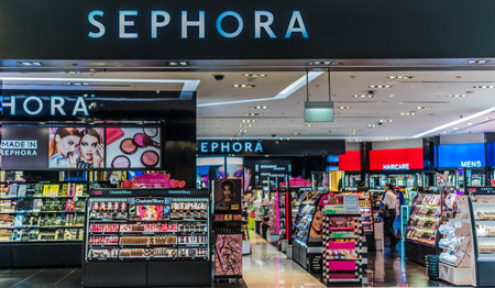 SINGAPORE - MAR 3, 2020: Sephora shop, a French multinational chain of personal care and beauty storesのeditorial素材