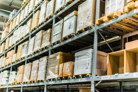 SINGAPORE - MAR 6, 2020: Interior of IKEA warehouse in Singaporeのeditorial素材