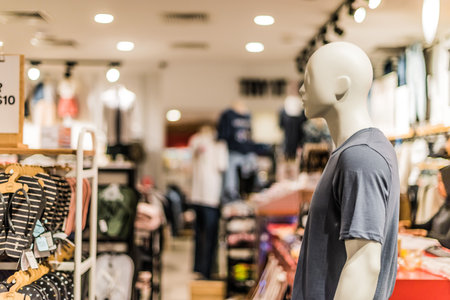 SINGAPORE - MAR 4, 2020: Interior of fashion store with mannequinsのeditorial素材