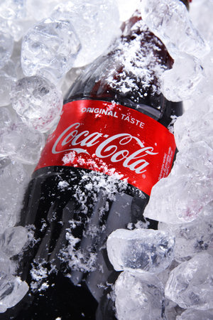 POZNAN, POL - MAY 22, 2020: Bottle of Coca-Cola, a carbonated soft drink manufactured by The Coca-Cola Company headquartered in Atlanta, Georgia, USAのeditorial素材