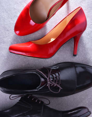 Composition with two pairs of shoes.の写真素材