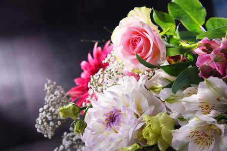 Composition with bouquet of freshly cut flowers.の写真素材