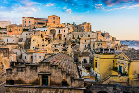 Panoramic view of Matera, Basilicata, Italy.