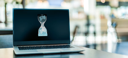 POZNAN, POL - JAN 6, 2021: Laptop computer displaying logo of WikiLeaks, an international non-profit organization that publishes news leaks and classified media provided by anonymous sourcesのeditorial素材