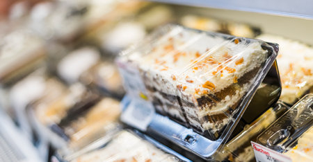 POZNAN, POL - APR 28, 2021: Confectionery products put up for sale in a supermarketのeditorial素材