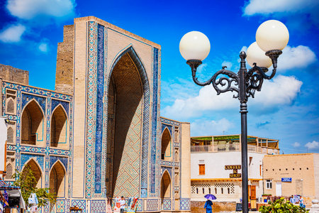 BUKHARA, UZBEKISTAN - MAY 1, 2019: Architecture of Historic Center of Bukhara, Uzbekistan.のeditorial素材