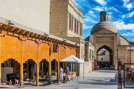 BUKHARA, UZBEKISTAN - MAY 1, 2019: Architecture of Historic Center of Bukhara, Uzbekistan.のeditorial素材