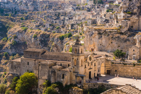 MATERA, ITALY - SEP 7, 2020: Monumental architecture of Matera, Basilicata, Italy.のeditorial素材
