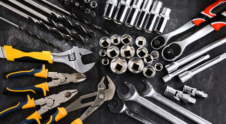 Composition with a variety of metal tools.