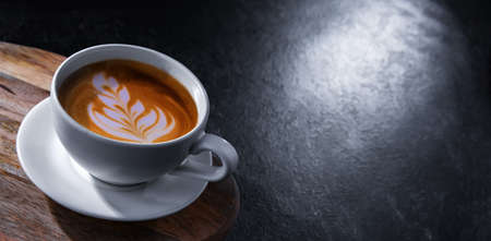 Composition with a cup of coffee.