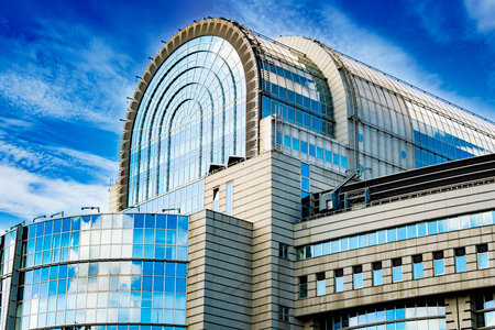 BRUSSELS, BELGIUM - AUG 20, 2022: Espace Leopold, the European Parliament buildings in Brussels, Belgiumのeditorial素材