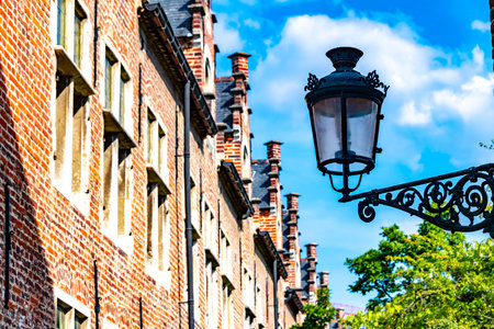 Historical architecture of Great Beguinage of Leuven in the Flemish Region of Belgiumのeditorial素材