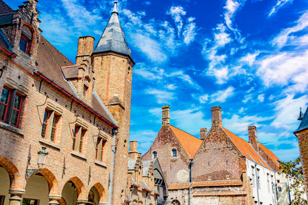 Architecture of the historic city of Bruges in the Flemish Region of Belgiumのeditorial素材