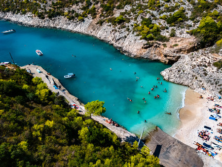 Porto Vromi Beach, on the coast of Zakynthos, in the Ionian Islands of Greece