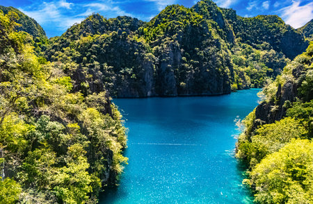 Kayangan Lake on Coron Island in the province of Palawan, Philippines.の写真素材