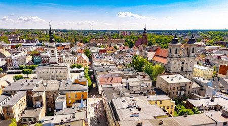 Architecture of Leszno old town in Greater Poland Voivodeship, Polandの写真素材