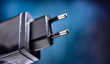 Europlug, a round-pin domestic AC power plugの写真素材