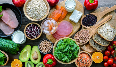 Foods representing TLC diet. Therapeutic Lifestyle Changes