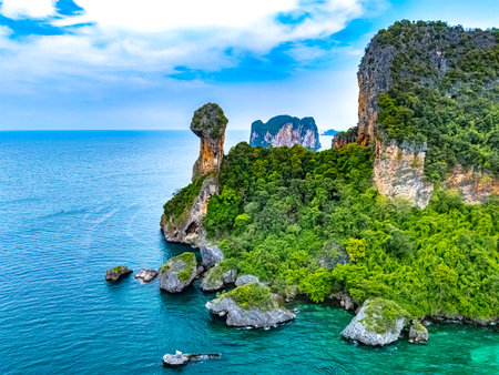 View of Chicken Island near Krabi, Thailand.の写真素材