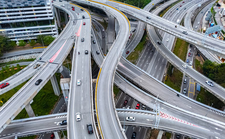 Spaghetti junction in Petaling Jaya near Kuala Lumpur, Malaysiaの写真素材