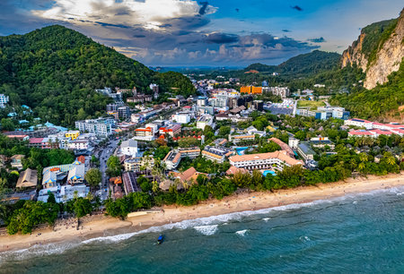 Aerial view of Ao Nang, Krabi, Thailand.の写真素材