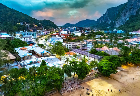 Aerial view of Ao Nang, Krabi, Thailand.の写真素材