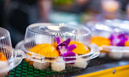 Street food sold at Ao Nang Landmark Night Market, Thailand.の写真素材