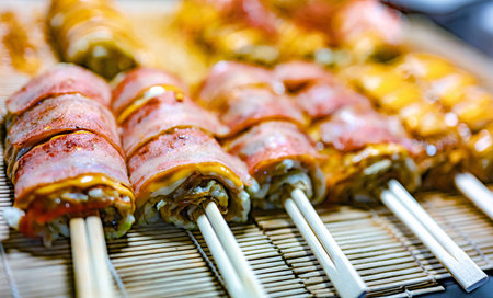 Street food sold at Ao Nang Landmark Night Market, Thailand.の写真素材