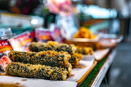 Street food sold at Ao Nang Landmark Night Market, Thailand.の写真素材