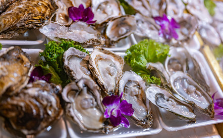 Oysters sold at a market in Patong, Phuket, Thailand.