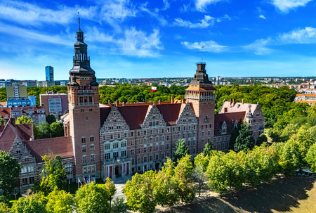 View of Chrobry Embankment in Szczecin in West Pomeranian Voivodeship in northwestern Poland
