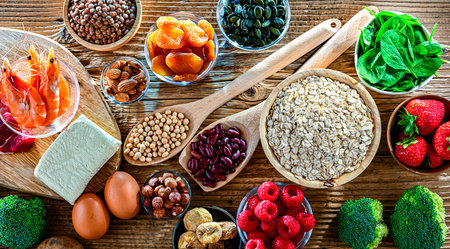 Food products being rich sources of iron.の写真素材