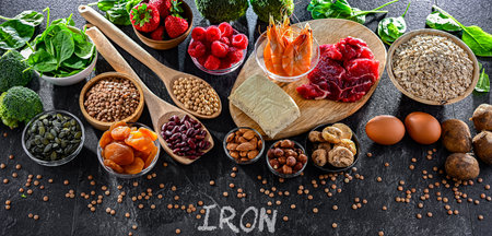 Food products being rich sources of iron.の写真素材