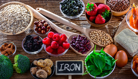 Food products being rich sources of iron.の写真素材