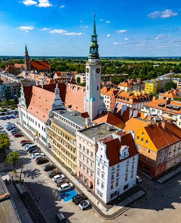 Architecture of Brzeg old town in Opole Voivodeship, Poland