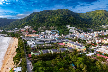 Aerial view of Patong on Phuket Island, Thailandの写真素材