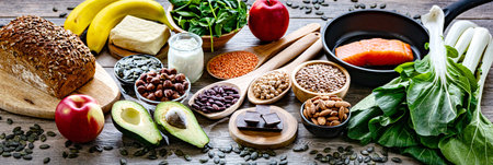 Composition with food products rich in magnesium.の写真素材