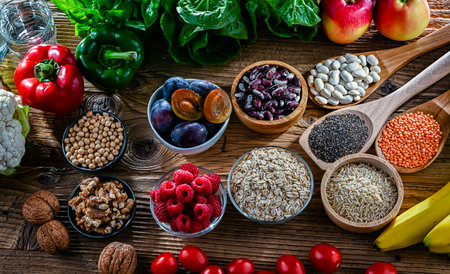 Foods products improving digestive health. Constipation relief food.の写真素材