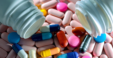 Composition with a variety of pharmaceutical pills.の写真素材