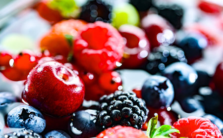 Composition with fresh ripe fruits. Fruitarian diet.