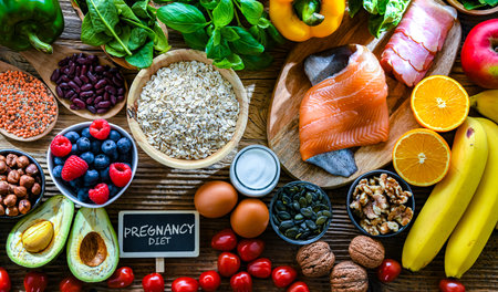 Food products recommended for pregnancy. Healthy diet.の写真素材