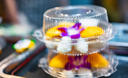 Street food sold at Ao Nang Landmark Night Market, Thailand.の写真素材
