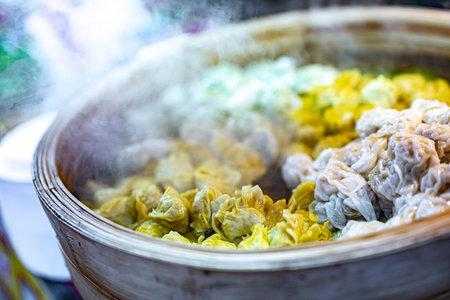 Street food sold at Ao Nang Landmark Night Market, Thailand.の写真素材