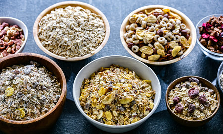 Composition with different sorts of breakfast cereal products