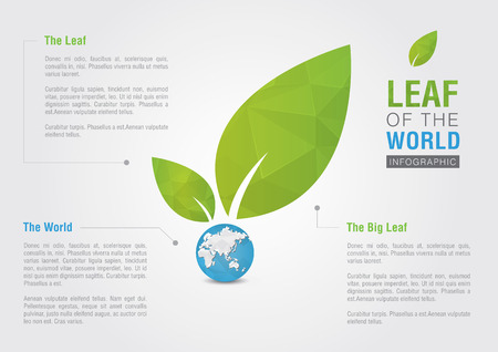 Leaf of the world. Eco volunteer infographic. For green business solutions. Creative marketing.のイラスト素材