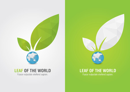 Leaf of the world  Eco volunteer icon  For green business solutions  Creative marketing のイラスト素材