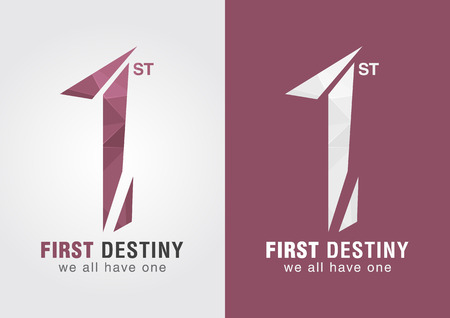 1st First destiny an icon symbol from letter alphabet number 1. One for all.のイラスト素材