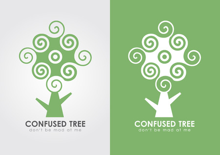 Confused tree. Leaf and green. Nature.のイラスト素材