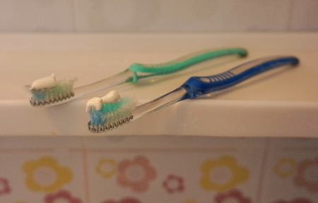 Old toothbrushのeditorial素材